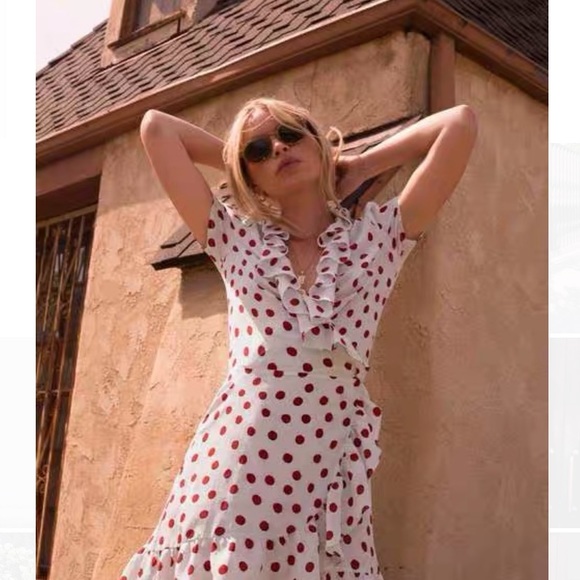 COPY - Realisationpar 100% silk polka dot wrap dr… - Picture 2 of 8